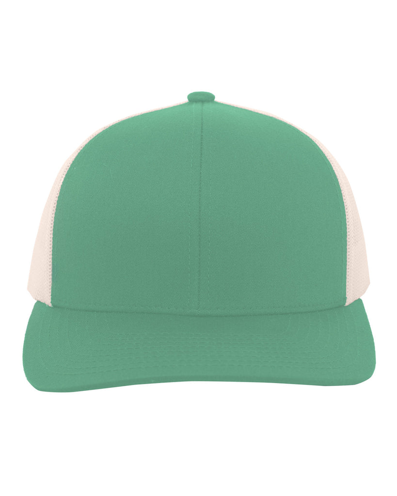 Pacific Headwear-104C-Trucker Snapback Hat-TEAL/ BEIGE