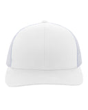 Pacific Headwear-104C-Trucker Snapback Hat-WHITE