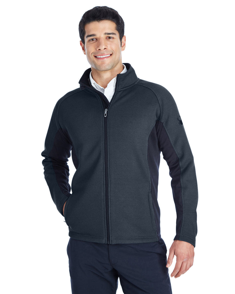Spyder-187330-Mens Constant Full-Zip Sweater Fleece Jacket-FRNTIER/ BLK/ BL