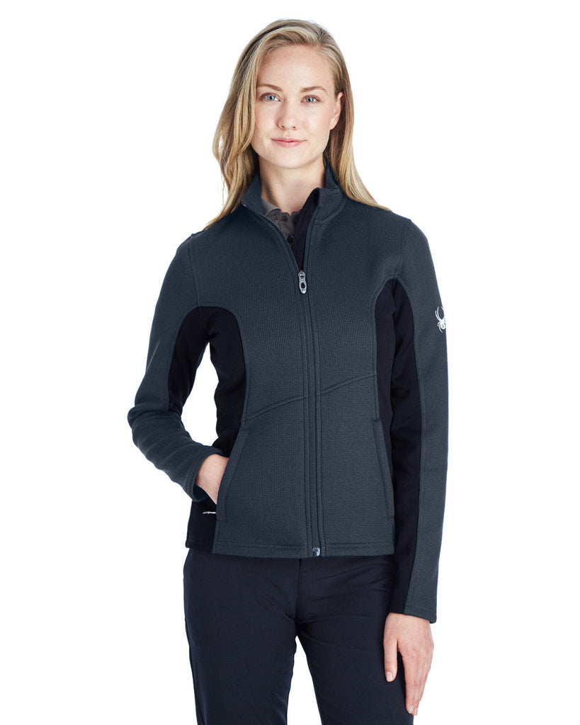 Spyder-187335-Ladies Constant Full-Zip Sweater Fleece Jacket-FRNTIER/ BLK/ WH