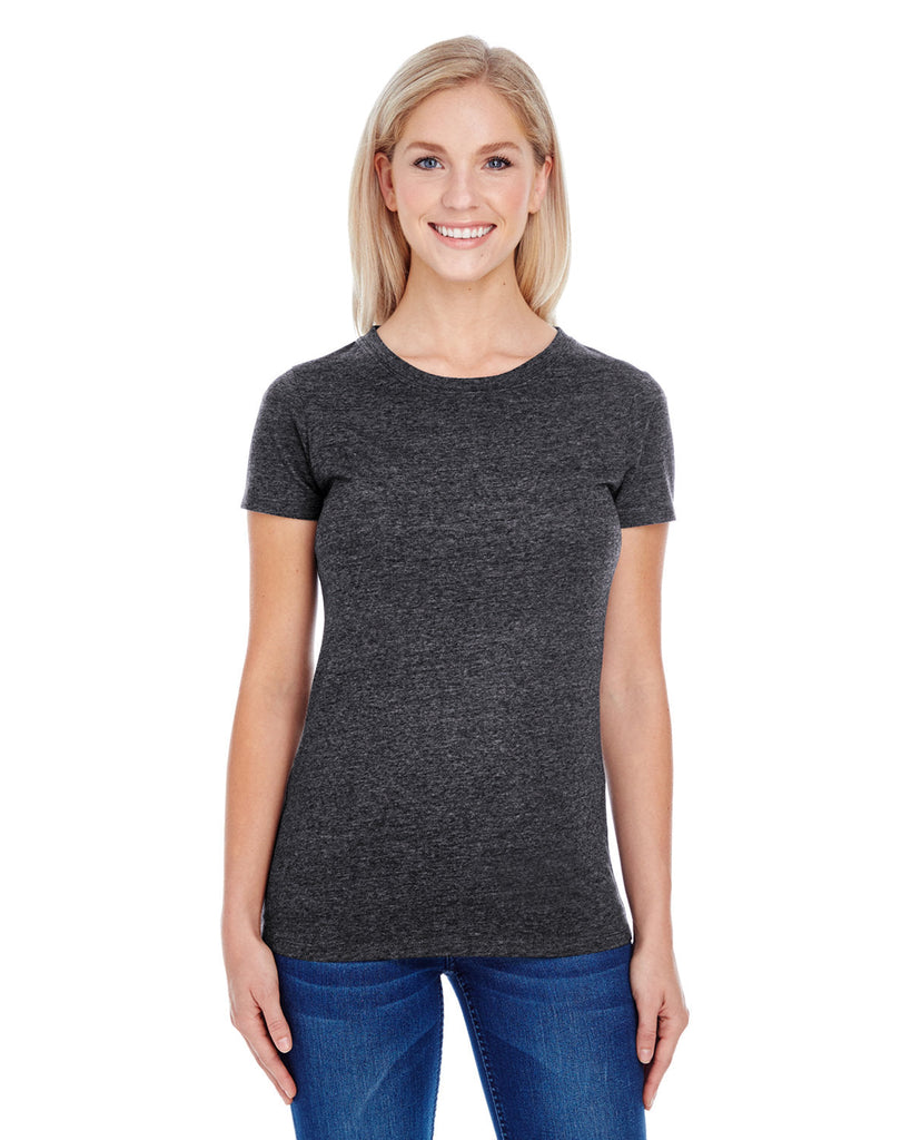 Threadfast Apparel-202A-Ladies Triblend Short-Sleeve T-Shirt-BLACK TRIBLEND