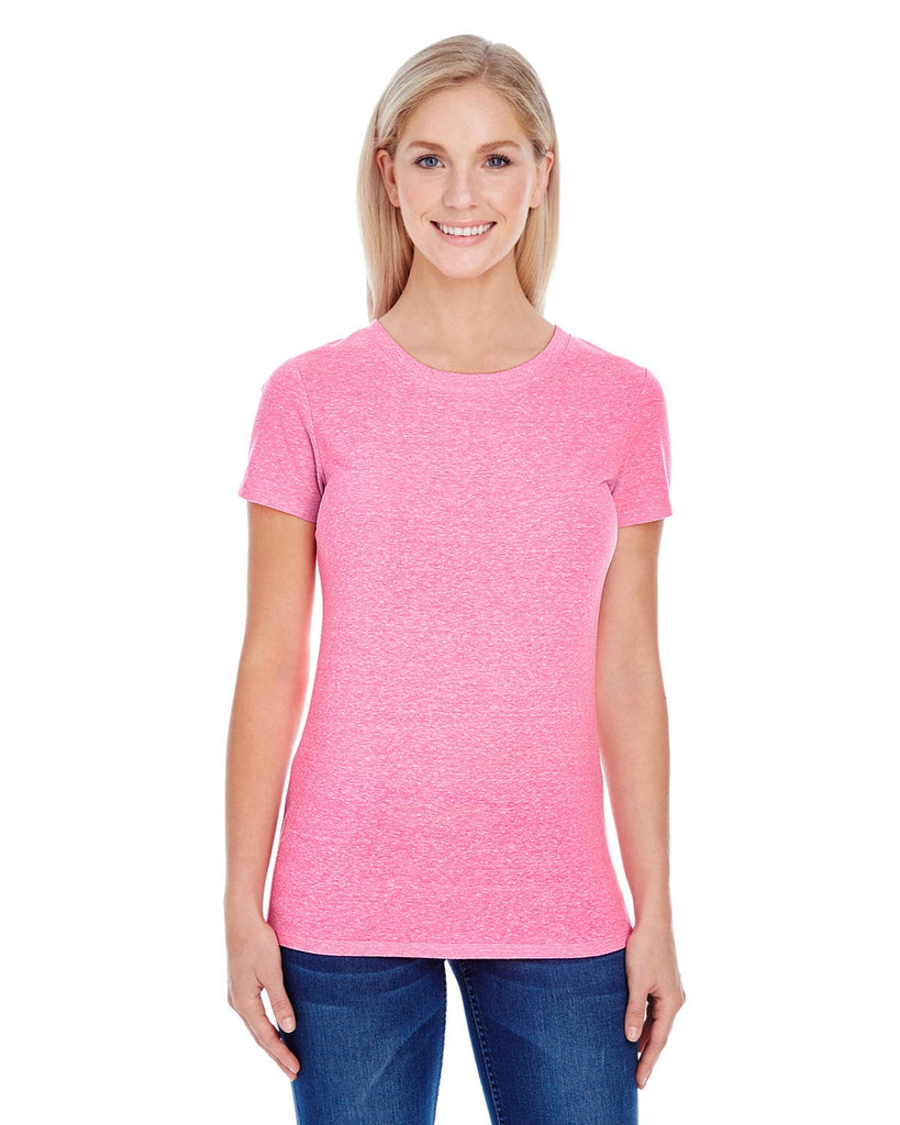 Threadfast Apparel-202A-Ladies Triblend Short-Sleeve T-Shirt-NEON PINK TRIBLD