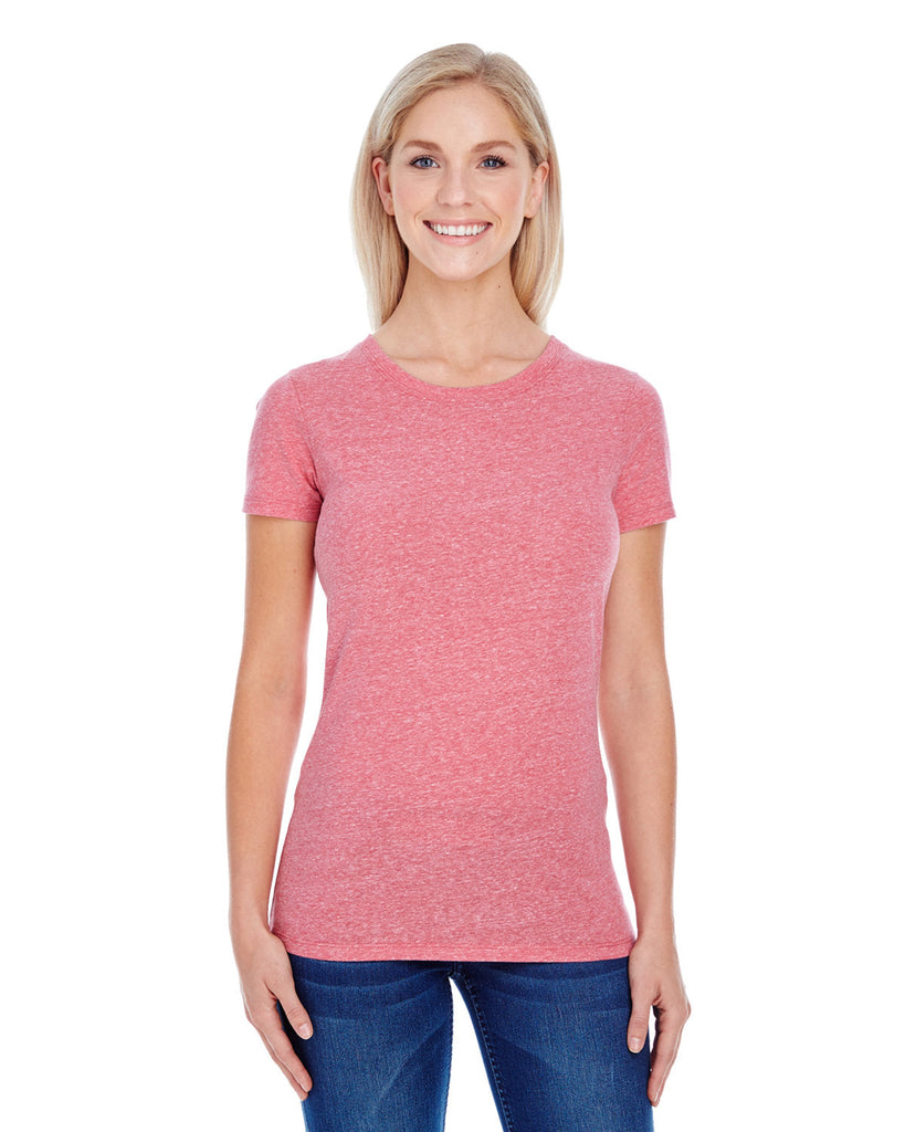 Threadfast Apparel-202A-Ladies Triblend Short-Sleeve T-Shirt-RED TRIBLEND