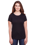 Threadfast Apparel-202A-Ladies Triblend Short-Sleeve T-Shirt-SOLID BLK TRBLND