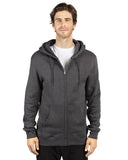 Threadfast Apparel-320Z-Unisex Ultimate Fleece Full-Zip Hooded Sweatshirt-CHARCOAL HEATHER