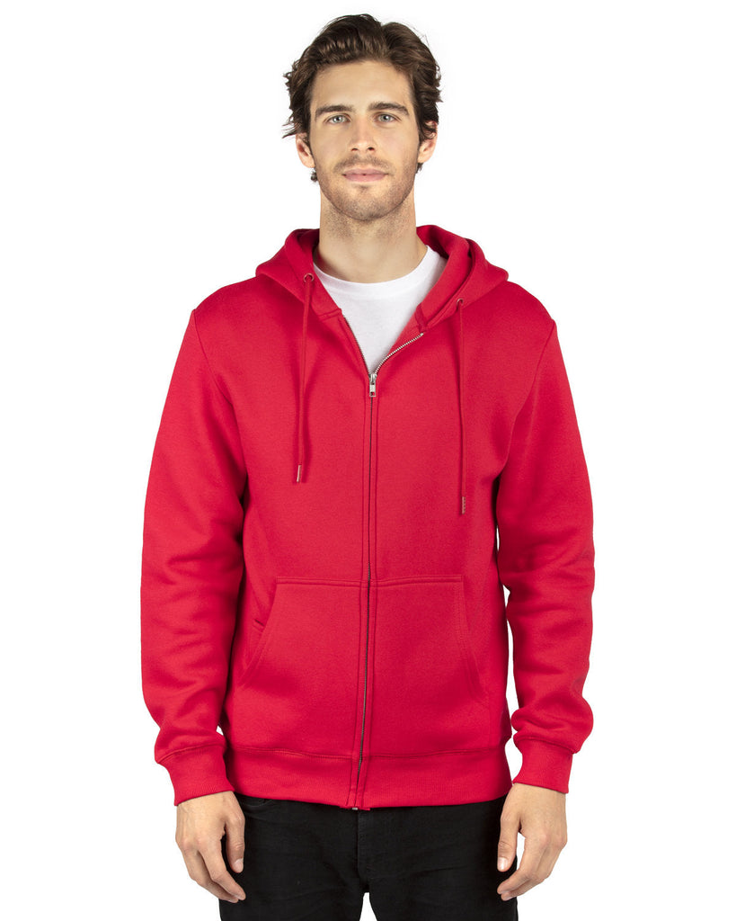 Threadfast Apparel-320Z-Unisex Ultimate Fleece Full-Zip Hooded Sweatshirt-RED