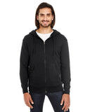 Threadfast Apparel-321Z-Unisex Triblend French Terry Full-Zip-BLACK SOLID