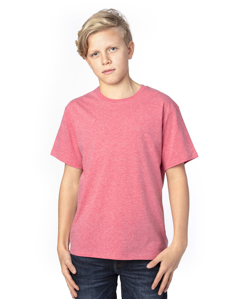 Threadfast Apparel-600A-Youth Ultimate T-Shirt-RED HEATHER