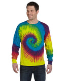 Tie-Dye-CD2000-Adult 5.4 oz. 100% Cotton Long-Sleeve T-Shirt-REACTIVE RAINBOW