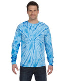 Tie-Dye-CD2000-Adult 5.4 oz. 100% Cotton Long-Sleeve T-Shirt-SPIDER BABY BLUE