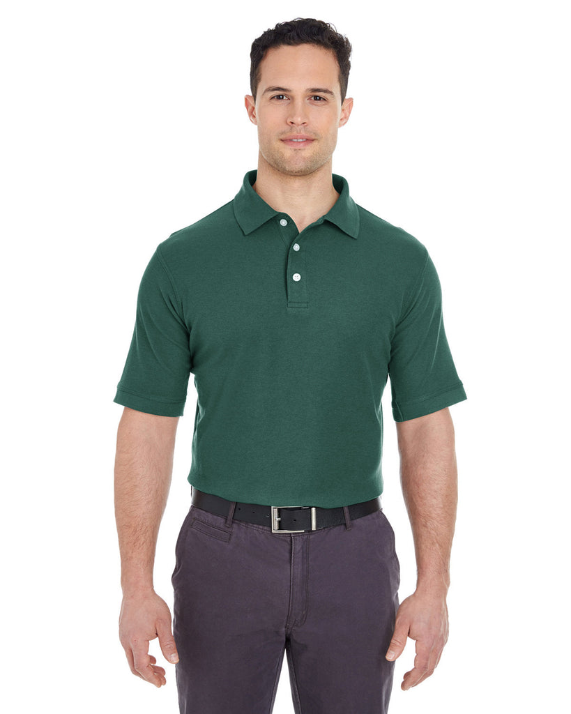 UltraClub-7510-Mens Platinum Honeycomb Piqué Polo-FOREST GREEN