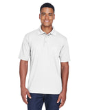 UltraClub-8210P-Adult Cool & Dry Mesh Piqué Polo with Pocket-WHITE