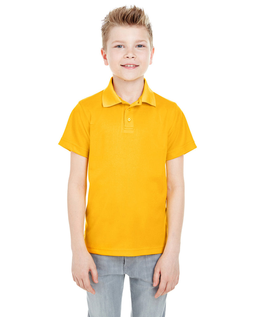 UltraClub-8210Y-Youth Cool & Dry Mesh Piqué Polo-GOLD