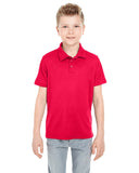 UltraClub-8210Y-Youth Cool & Dry Mesh Piqué Polo-RED