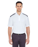UltraClub-8215-Adult Cool & Dry Two-Tone Mesh Piqué Polo-WHITE/ CHARCOAL