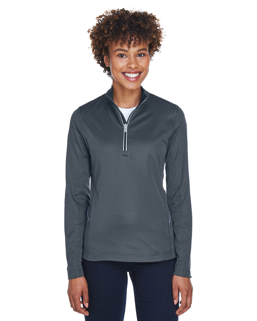 UltraClub-8230L-Ladies Cool & Dry Sport Quarter-Zip Pullover-CHARCOAL