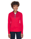 UltraClub-8230L-Ladies Cool & Dry Sport Quarter-Zip Pullover-RED