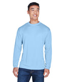 UltraClub-8401-Adult Cool & Dry Sport Long-Sleeve T-Shirt-COLUMBIA BLUE
