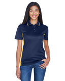 UltraClub-8406L-Ladies Cool & Dry Sport Two-Tone Polo-NAVY/ GOLD