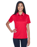UltraClub-8406L-Ladies Cool & Dry Sport Two-Tone Polo-RED/ WHITE