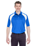 UltraClub-8427-Adult Cool & Dry Sport Performance Colorblock Interlock Polo-ROYAL/ WHITE