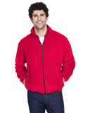 UltraClub-8485-Mens Iceberg Fleece Full-Zip Jacket-RED