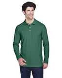 UltraClub-8532-Adult Long-Sleeve Classic Piqué Polo-FOREST GREEN