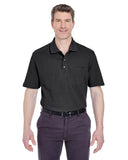 UltraClub-8534-Adult Classic Piqué Polo with Pocket-BLACK