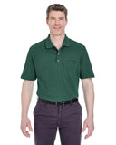 UltraClub-8534-Adult Classic Piqué Polo with Pocket-FOREST GREEN