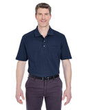 UltraClub-8534-Adult Classic Piqué Polo with Pocket-NAVY