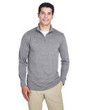 UltraClub-8618-Mens Cool & Dry Heathered Performance Quarter-Zip-CHARCOAL HEATHER