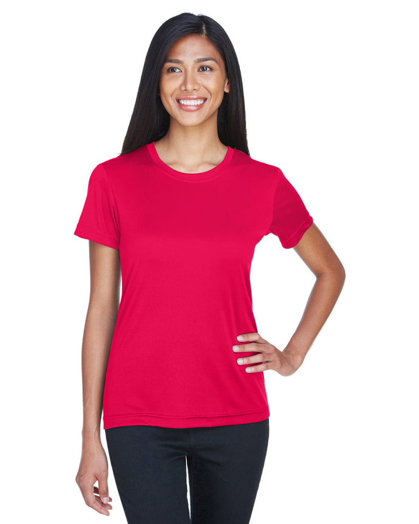 UltraClub-8620L-Ladies Cool & Dry Basic Performance T-Shirt-RED
