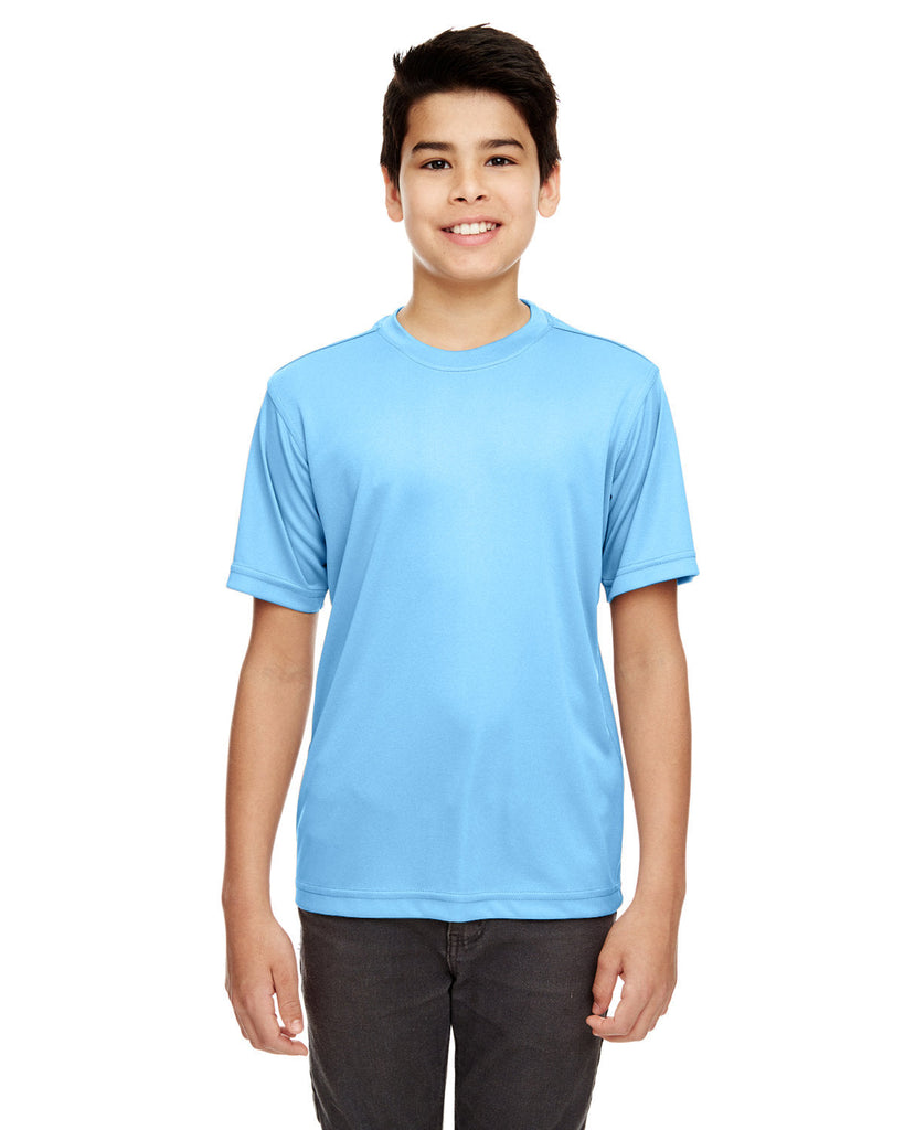 UltraClub-8620Y-Youth Cool & Dry Basic Performance T-Shirt-COLUMBIA BLUE