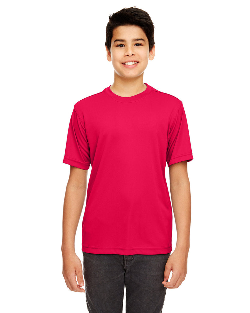 UltraClub-8620Y-Youth Cool & Dry Basic Performance T-Shirt-RED