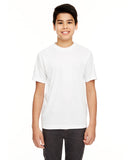 UltraClub-8620Y-Youth Cool & Dry Basic Performance T-Shirt-WHITE