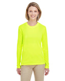 UltraClub-8622W-Ladies Cool & Dry Performance Long-Sleeve Top-BRIGHT YELLOW