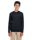 UltraClub-8622Y-Youth Cool & Dry Performance Long-Sleeve Top-BLACK