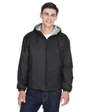 UltraClub-8915-Adult Fleece-Lined Hooded Jacket-BLACK