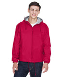 UltraClub-8915-Adult Fleece-Lined Hooded Jacket-RED