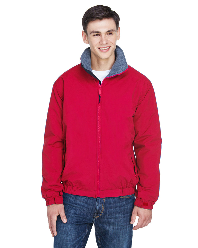 UltraClub-8921-Adult Adventure All-Weather Jacket-RED/ CHARCOAL