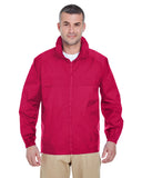 UltraClub-8929-Adult Full-Zip Hooded Pack-Away Jacket-RED
