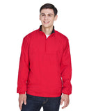 UltraClub-8936-Adult Micro-Poly Quarter-Zip Wind Shirt-RED