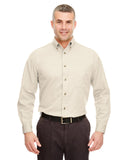 UltraClub-8960C-Adult Cypress Long-Sleeve Twill with Pocket-NATURAL