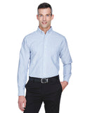 UltraClub-8970-Mens Classic Wrinkle-Resistant Long-Sleeve Oxford-BLUE/ WHITE