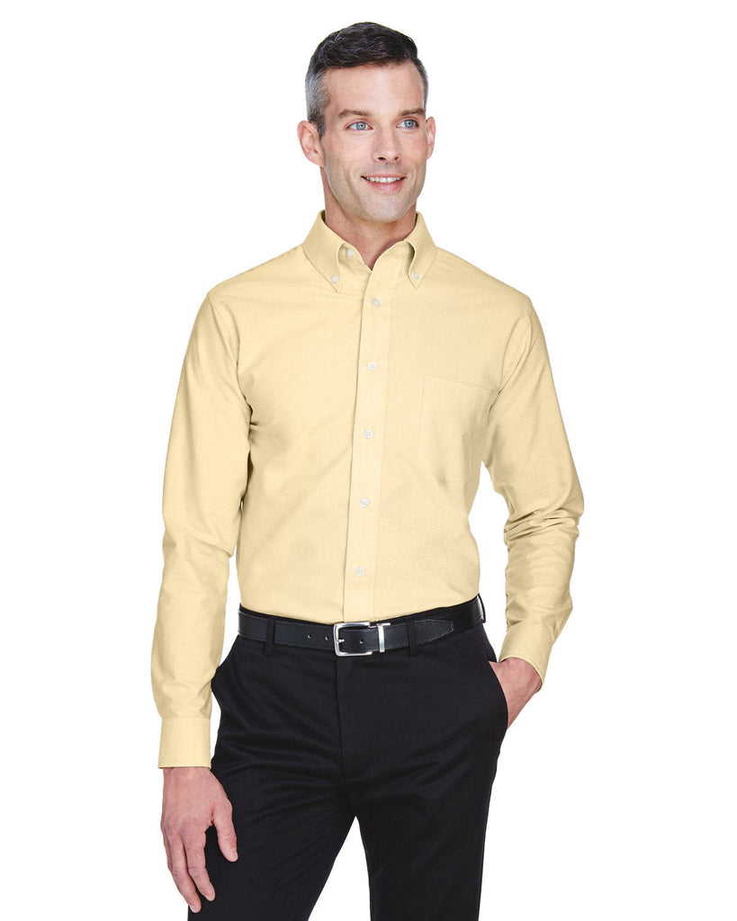 UltraClub-8970-Mens Classic Wrinkle-Resistant Long-Sleeve Oxford-BUTTER