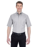 UltraClub-8972T-Mens Tall Classic Wrinkle-Resistant Short-Sleeve Oxford-CHARCOAL