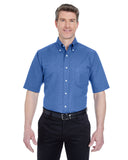 UltraClub-8972T-Mens Tall Classic Wrinkle-Resistant Short-Sleeve Oxford-FRENCH BLUE