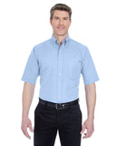 UltraClub-8972T-Mens Tall Classic Wrinkle-Resistant Short-Sleeve Oxford-LIGHT BLUE