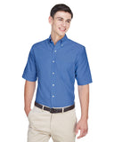 UltraClub-8972-Mens Classic Wrinkle-Resistant Short-Sleeve Oxford-FRENCH BLUE