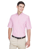 UltraClub-8972-Mens Classic Wrinkle-Resistant Short-Sleeve Oxford-PINK